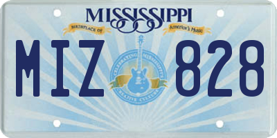 MS license plate MIZ828