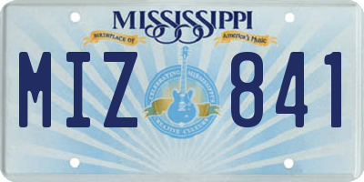 MS license plate MIZ841