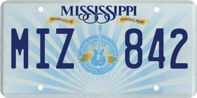 MS license plate MIZ842