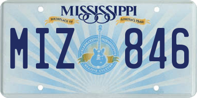 MS license plate MIZ846