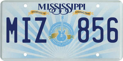MS license plate MIZ856