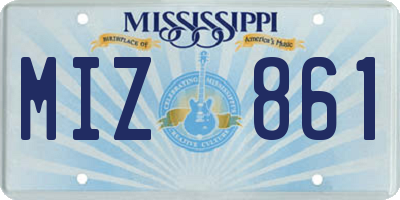 MS license plate MIZ861