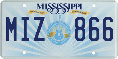 MS license plate MIZ866