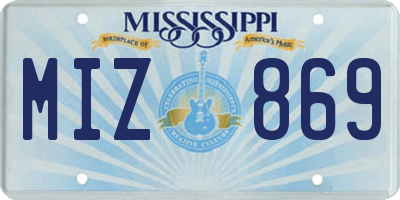 MS license plate MIZ869