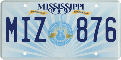 MS license plate MIZ876
