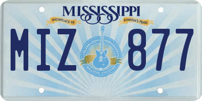 MS license plate MIZ877