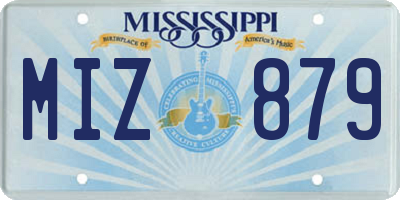 MS license plate MIZ879