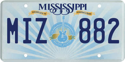 MS license plate MIZ882