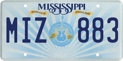 MS license plate MIZ883