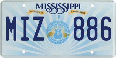 MS license plate MIZ886