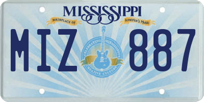 MS license plate MIZ887