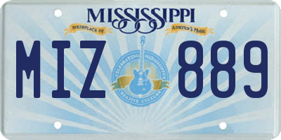 MS license plate MIZ889