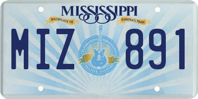MS license plate MIZ891