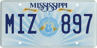 MS license plate MIZ897