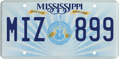MS license plate MIZ899
