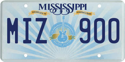 MS license plate MIZ900