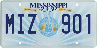 MS license plate MIZ901
