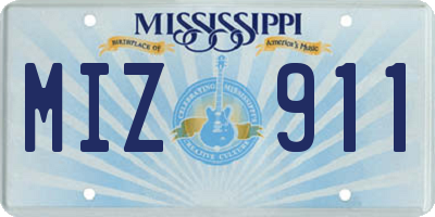 MS license plate MIZ911
