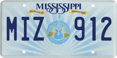 MS license plate MIZ912