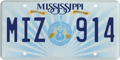 MS license plate MIZ914