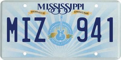 MS license plate MIZ941