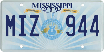MS license plate MIZ944