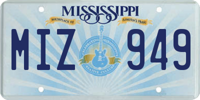MS license plate MIZ949
