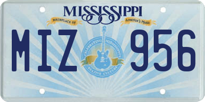 MS license plate MIZ956
