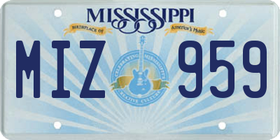 MS license plate MIZ959