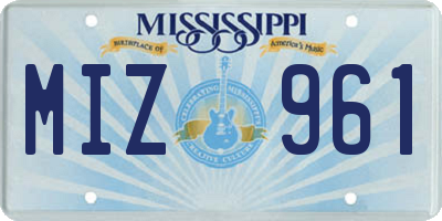 MS license plate MIZ961