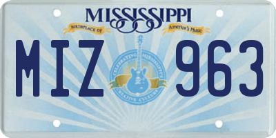 MS license plate MIZ963