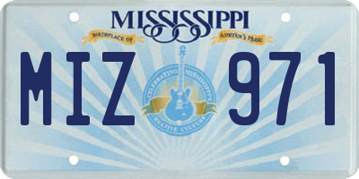 MS license plate MIZ971