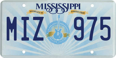 MS license plate MIZ975