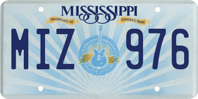 MS license plate MIZ976