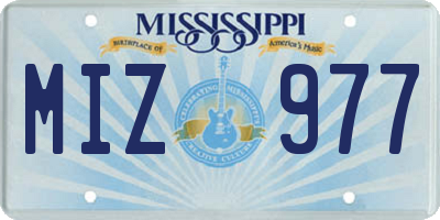 MS license plate MIZ977