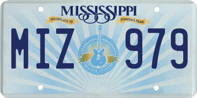 MS license plate MIZ979