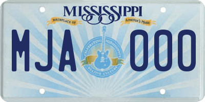 MS license plate MJA000