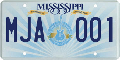 MS license plate MJA001