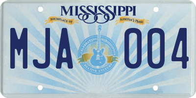 MS license plate MJA004