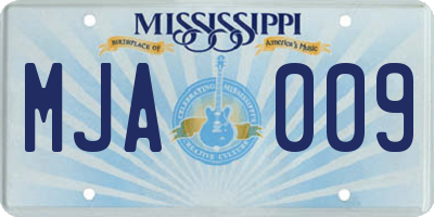 MS license plate MJA009
