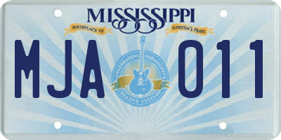 MS license plate MJA011