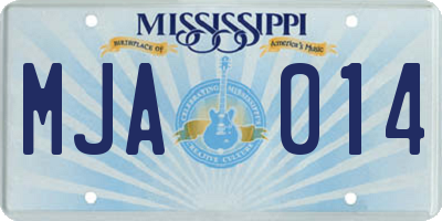 MS license plate MJA014