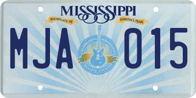 MS license plate MJA015