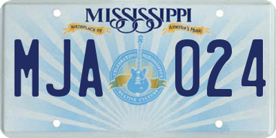 MS license plate MJA024