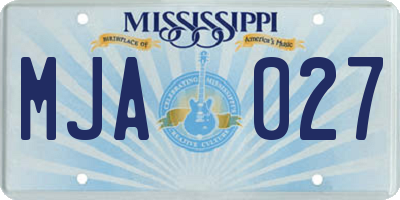 MS license plate MJA027