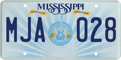 MS license plate MJA028