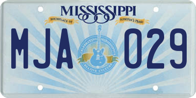 MS license plate MJA029