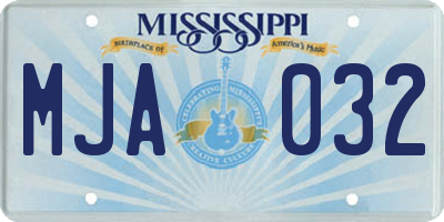 MS license plate MJA032