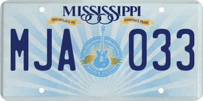 MS license plate MJA033
