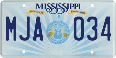 MS license plate MJA034